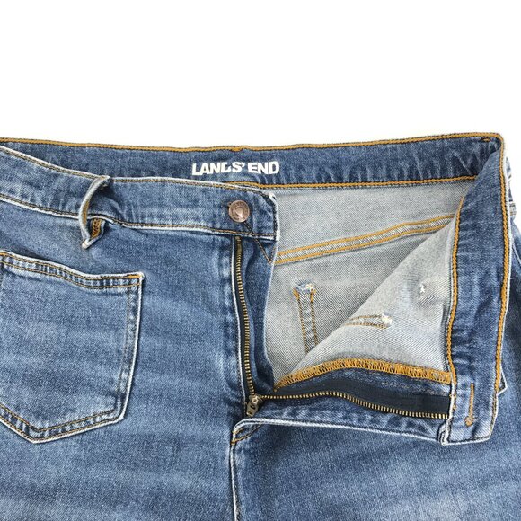 Lands' End Soft Denim High Rise Wide Leg Patch Pocket Crop Jeans Plus Size 14 - Picture 3 of 11